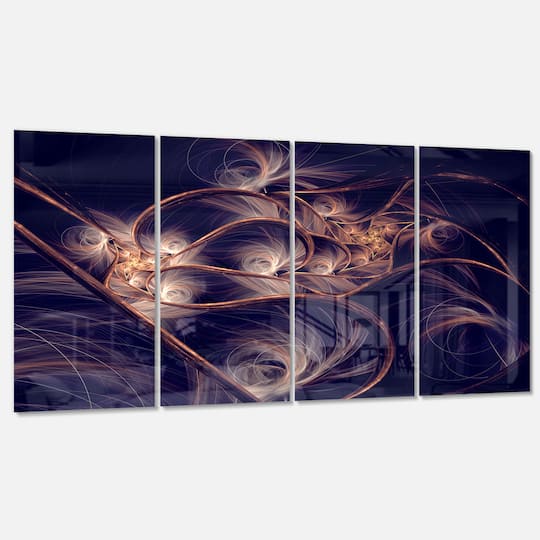 Designart - Dark Gold Fractal Flower Pattern